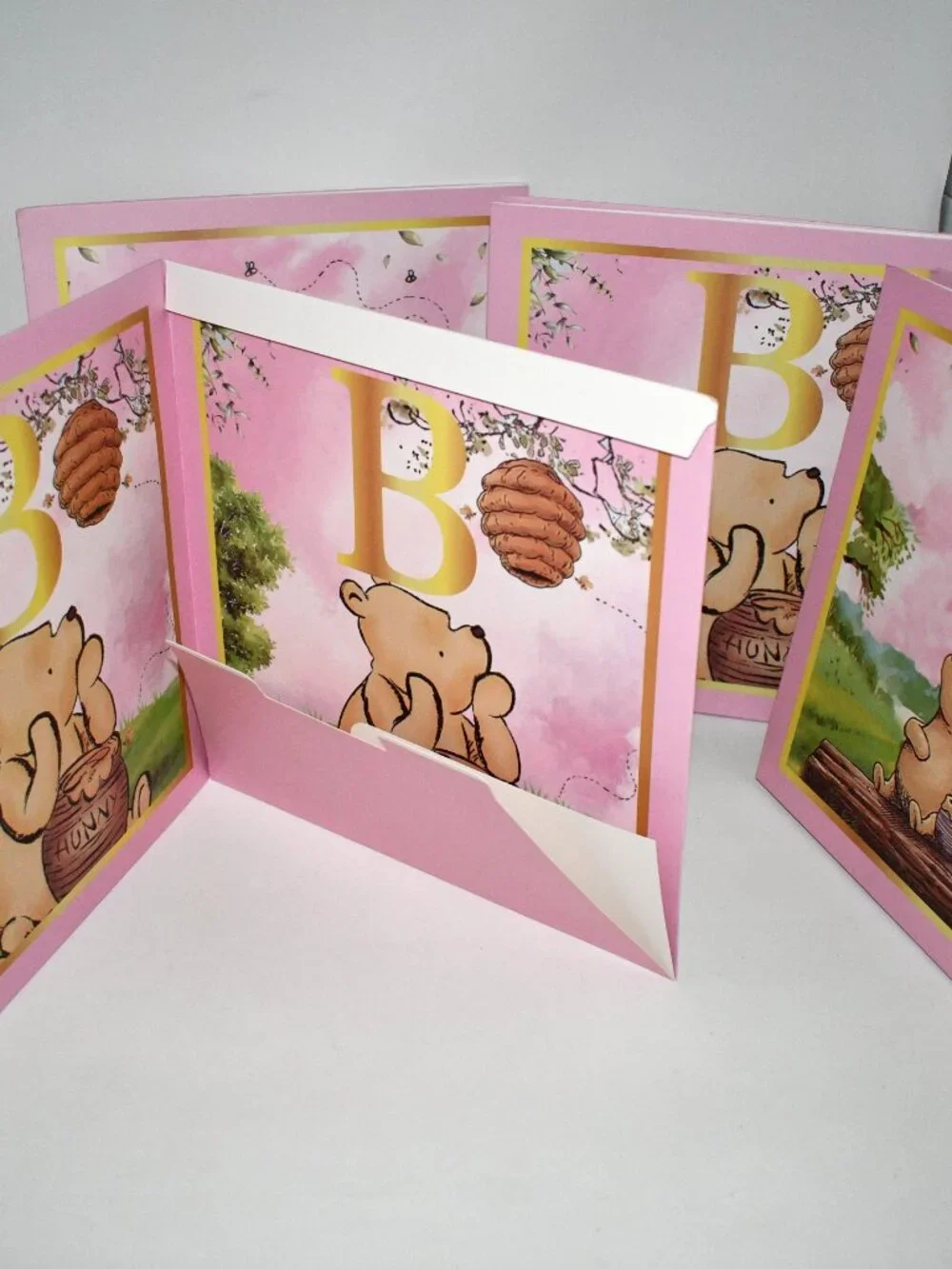 Classic Winnie Baby Shower Boxes, BABY Balloon Display Blocks, Pink, NWT Conditi